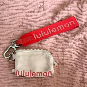 Lululemon Athletica Red and Pink Wristlet